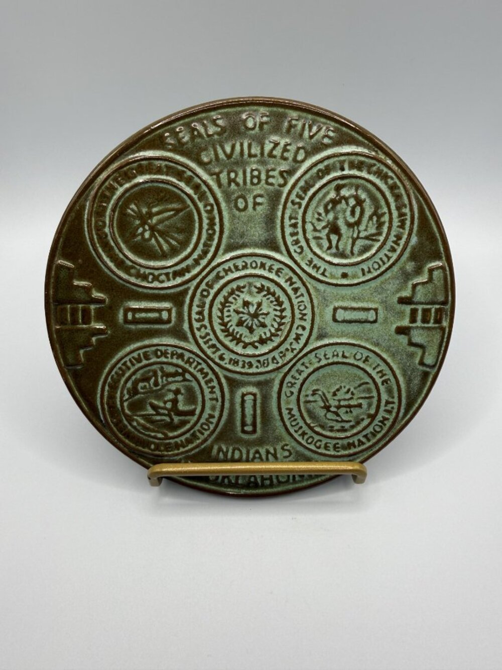VTG Frankoma 'Seals of Tribes' Ceramic Trivet